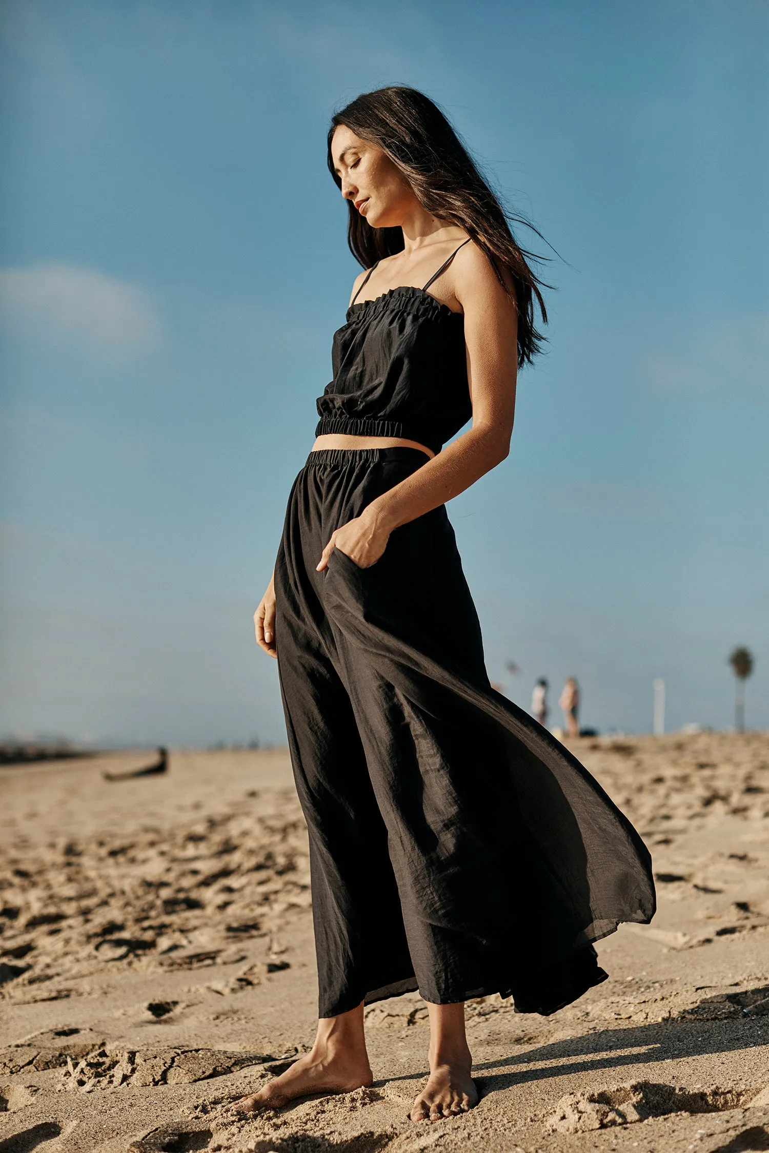 DIVYA CROPPED CAMI TOP IN BLACK sold by Velvet Tees product image thumbnail 2