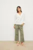 MILLY COTTON GAUZE PEASANT TOP IN COCONUT sold by Velvet Tees