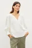 MILLY COTTON GAUZE PEASANT TOP IN COCONUT sold by Velvet Tees