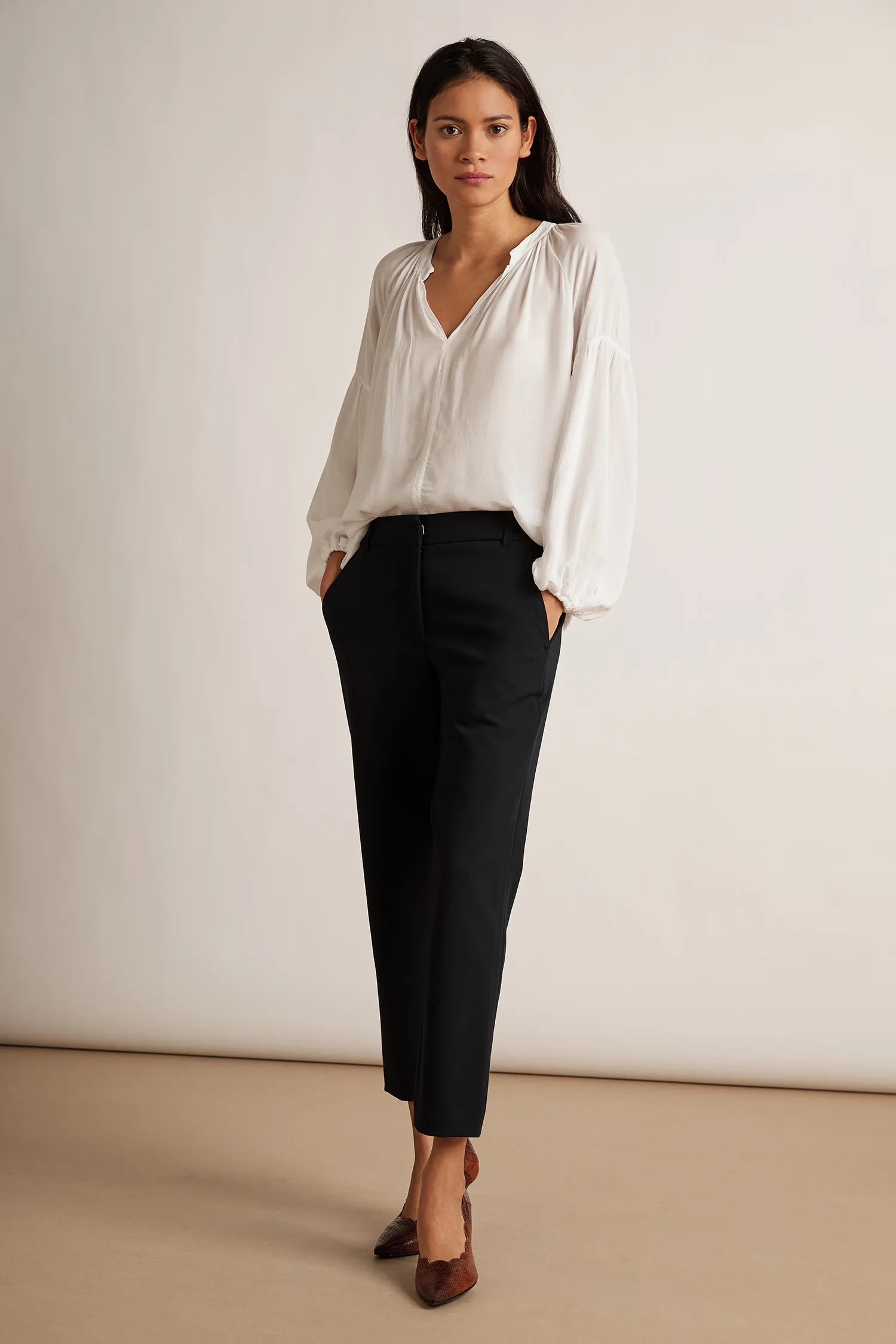 ELAINE RAYON CHALLIS BLOUSE IN WHITE sold by Velvet Tees product image thumbnail 3