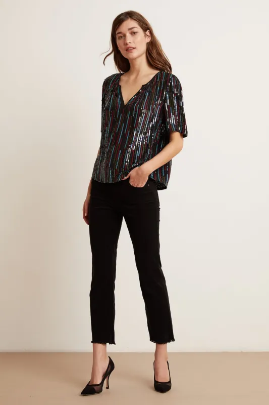 KAROLINA DENIM TROUSERS IN CARBON sold by Velvet Tees