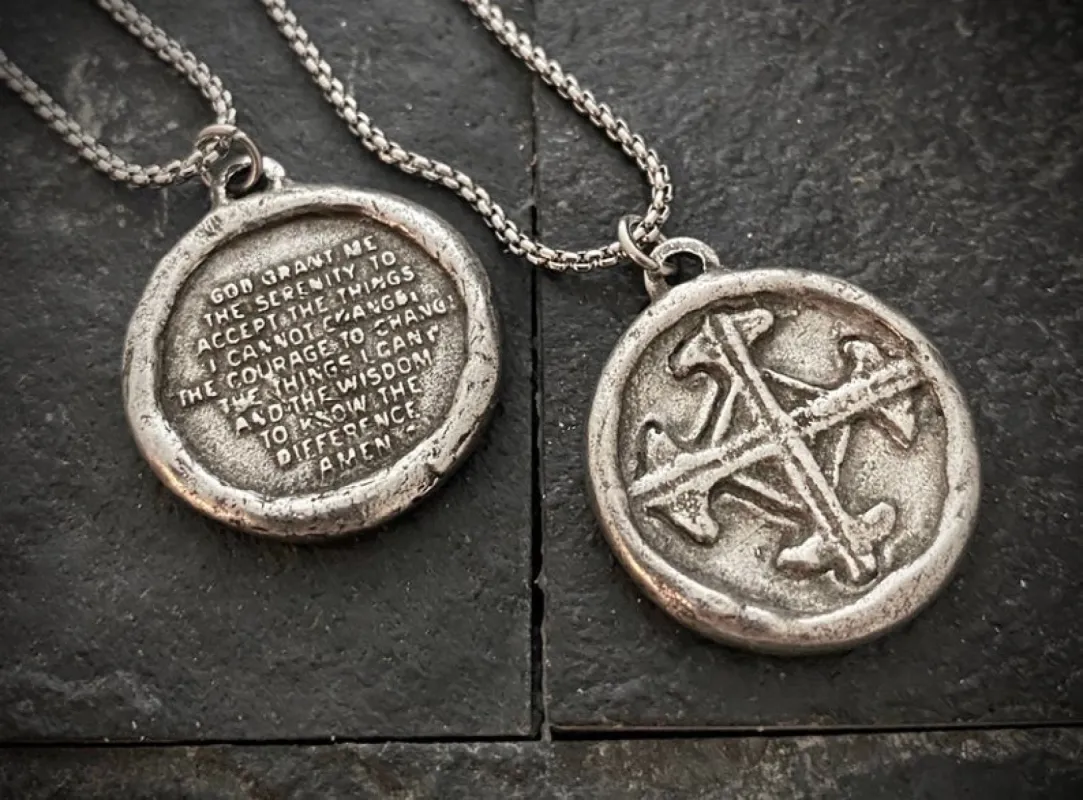 Serenity Prayer Pendant Necklace sold by Vintage Gentlemen