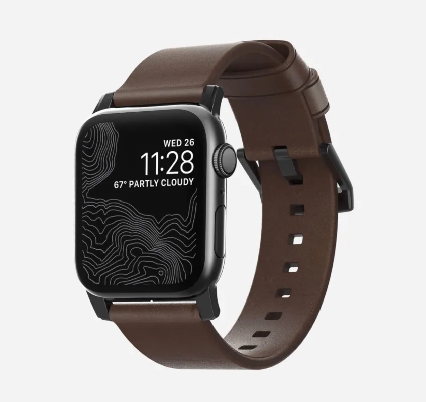 Modern Leather Apple Watch Strap sold by Vintage Gentlemen