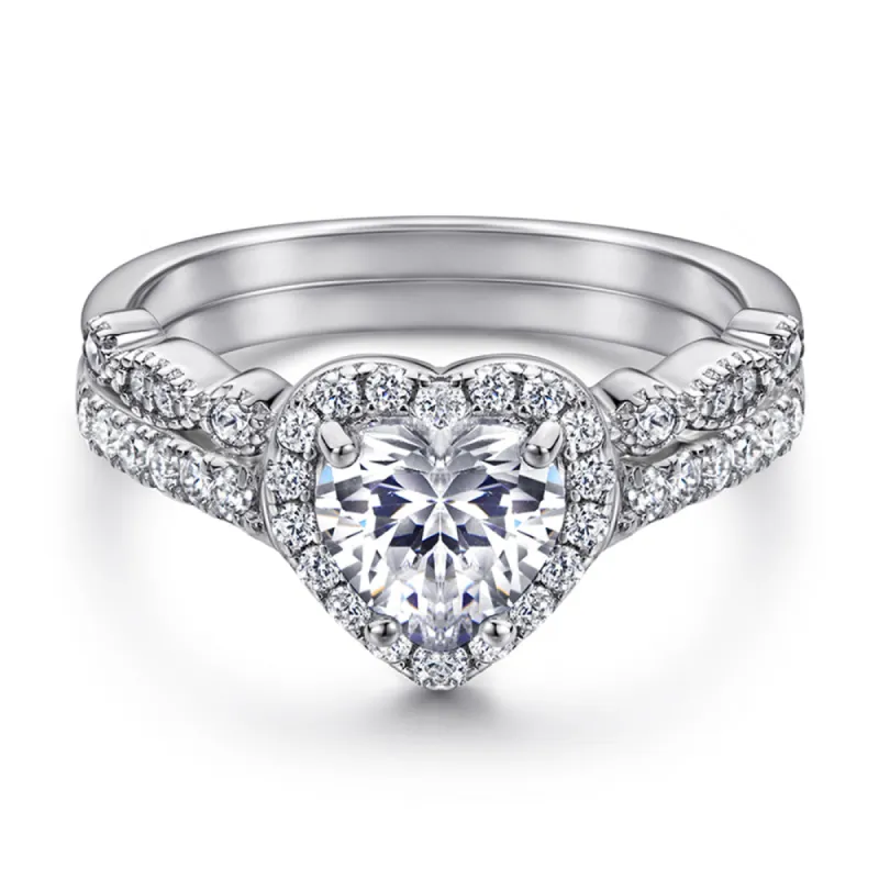 The Scarlett - Silver Wedding Set sold by Vintage Gentlemen