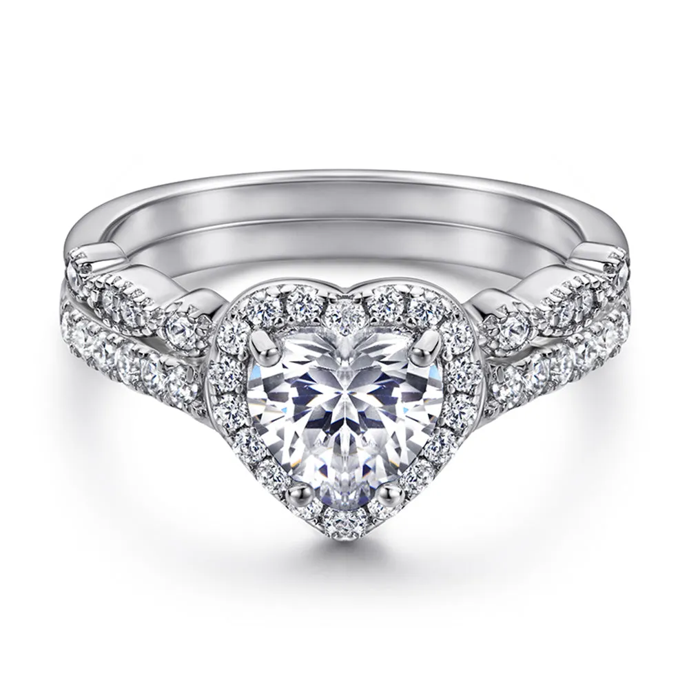 The Scarlett - Silver Wedding Set sold by Vintage Gentlemen