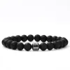 Mens Matte Stone Bead Bracelet sold by Vintage Gentlemen