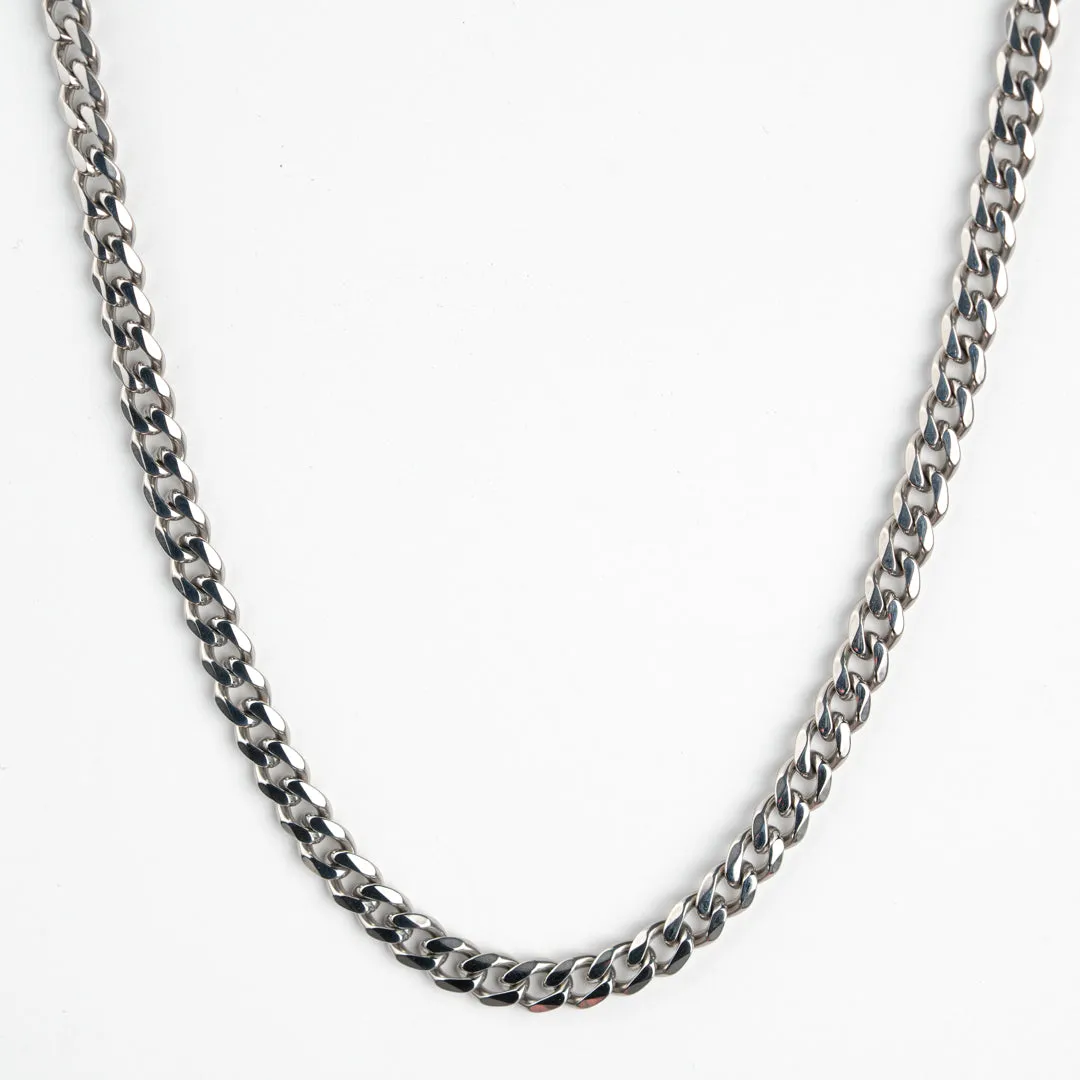 Classic Cuban Silver Chain - 5mm sold by Vintage Gentlemen