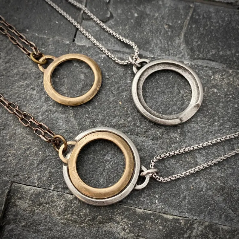 Couples Necklace, Friendship Eternity Ring Jewelry, Marriage Jewelry Gift, Unisex Men's Women's Jewelry, Romantic Gift, SP-001 sold by Vintage Gentlemen