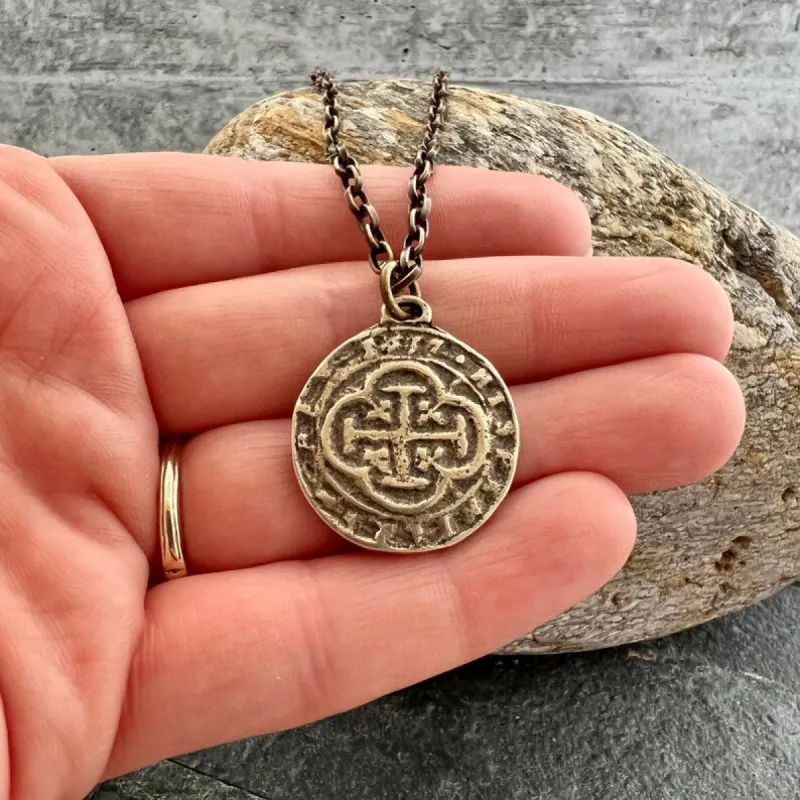 Bronze Old Spanish Coin Doubloon Necklace sold by Vintage Gentlemen