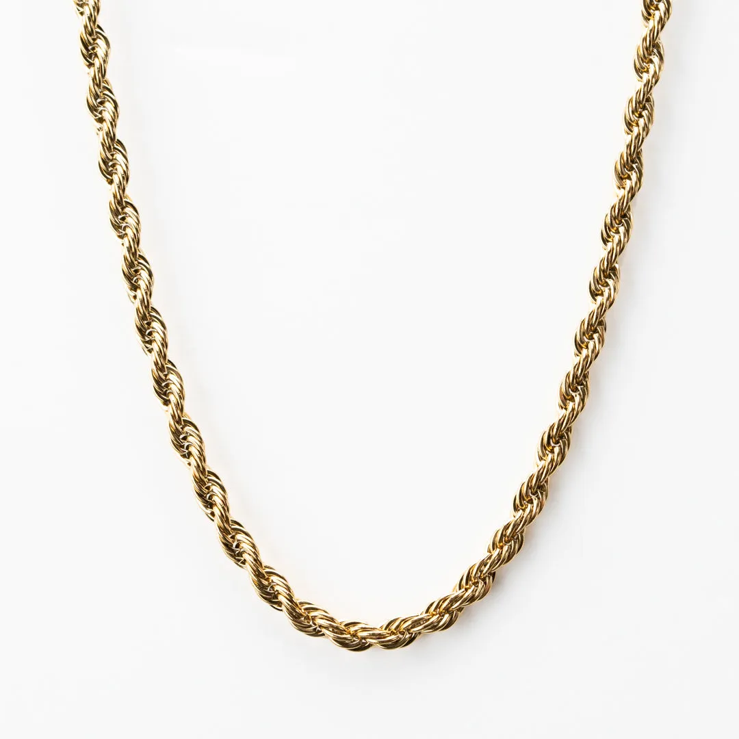 Classic Gold Rope Necklace- 5mm sold by Vintage Gentlemen