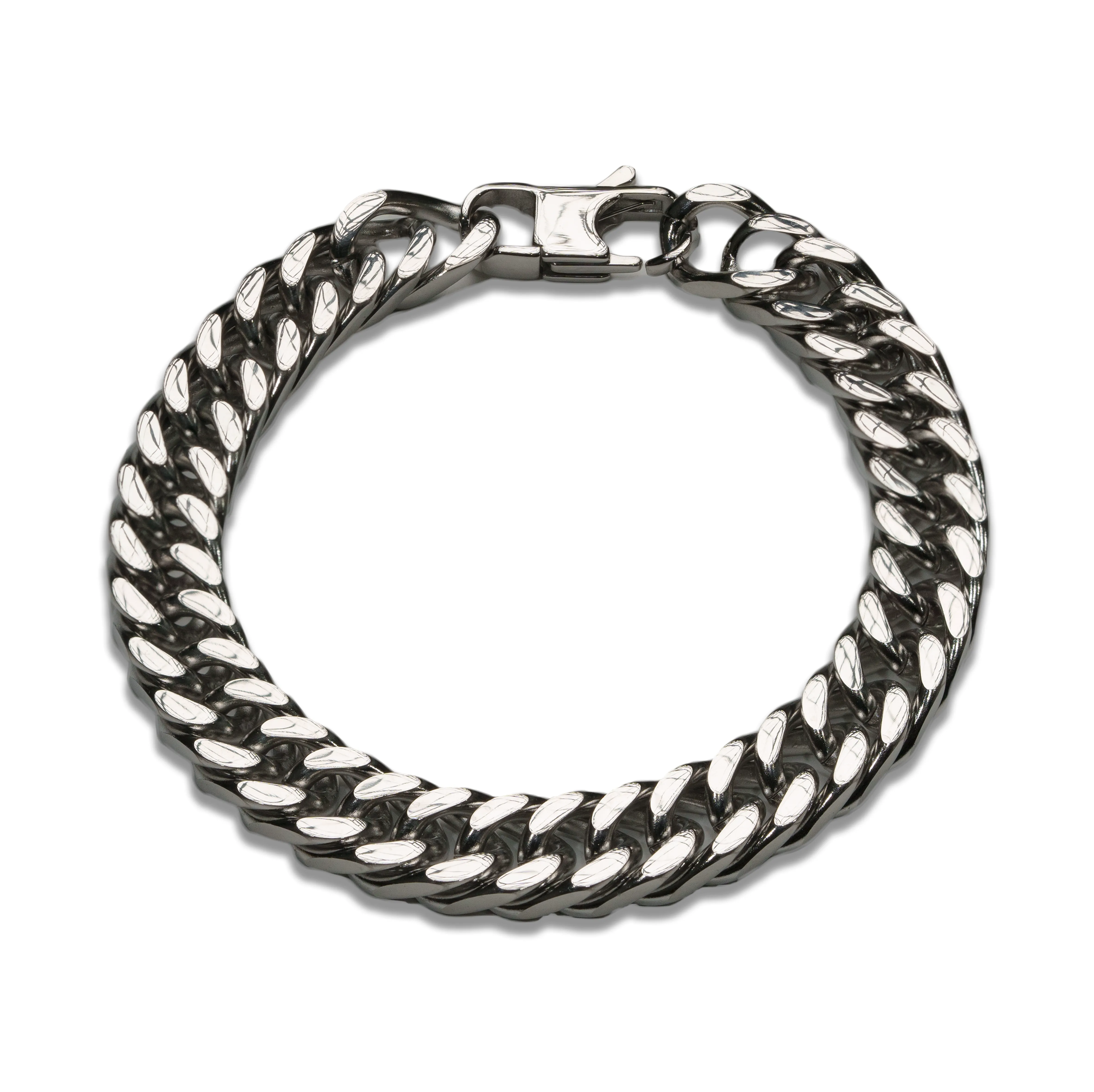 Classic Silver Cuban Chain Bracelet - 10mm sold by Vintage Gentlemen