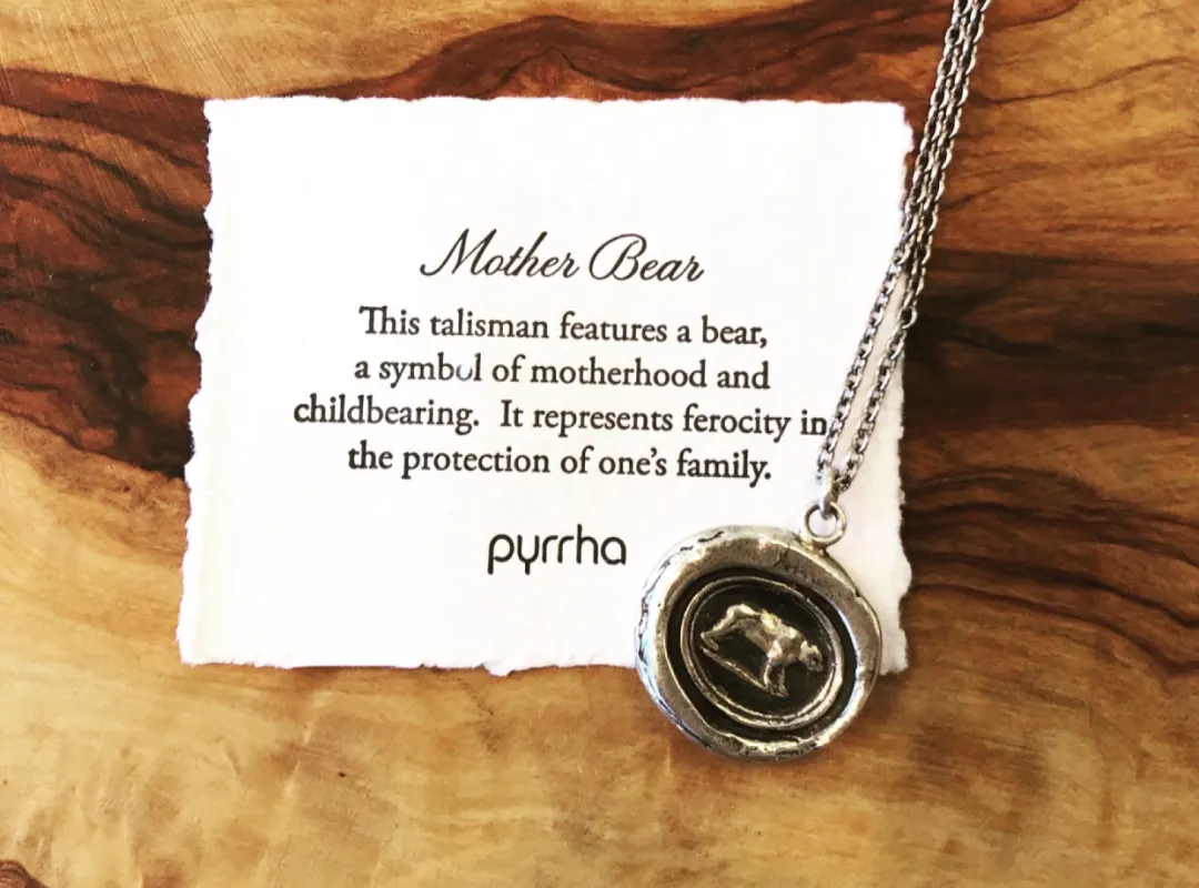 Mother Bear” Reclaimed Silver Talisman And Necklace - Pyrrha sold by Vintage Gentlemen