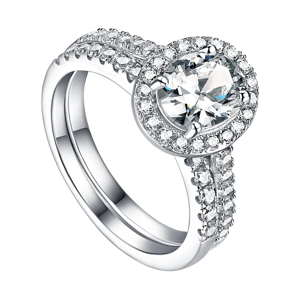 The Ada - Silver Wedding Ring Set sold by Vintage Gentlemen product image thumbnail 3