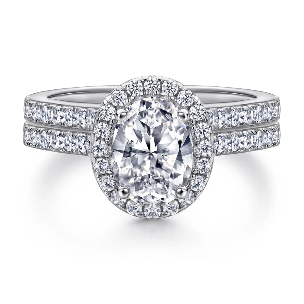 The Ada - Silver Wedding Ring Set sold by Vintage Gentlemen