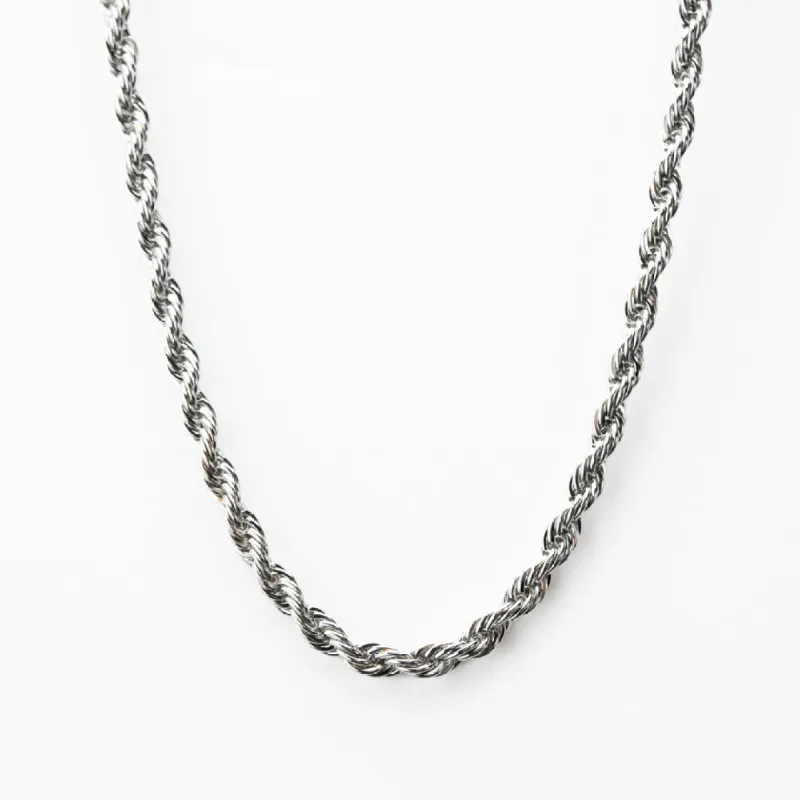Classic Silver Rope Necklace - 5mm sold by Vintage Gentlemen