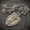 Men's Necklace featuring a Crucifix Shield and Blessed Mother Mary, Unisex Necklace, Catholic Pendant 20 or 24 inch Chain, ST-023 sold by Vintage Gentlemen
