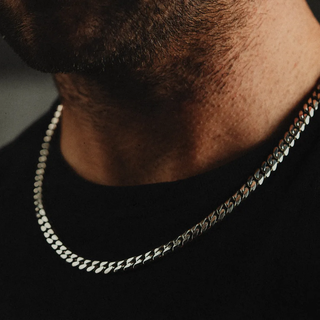 Classic Silver Cuban Chain - 7mm sold by Vintage Gentlemen product image thumbnail 2