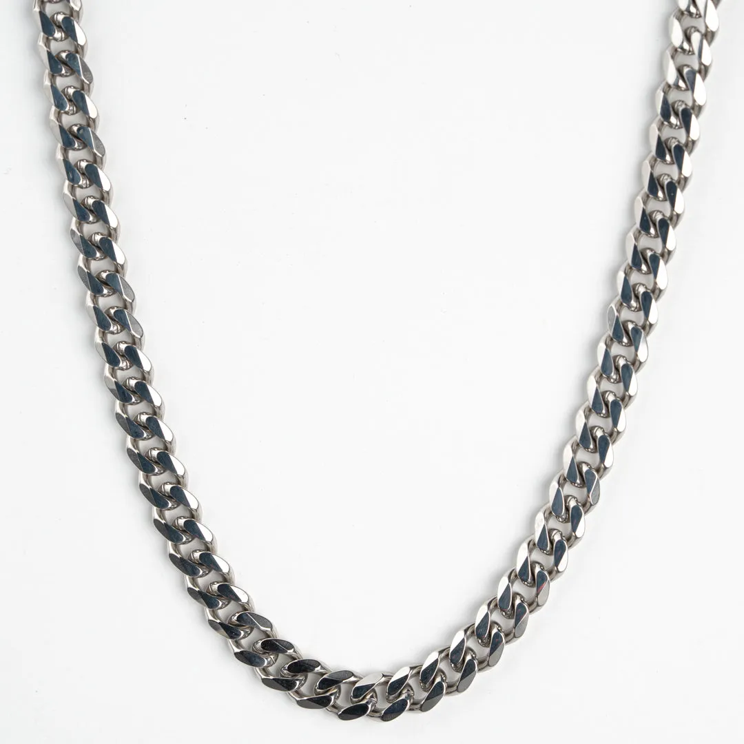 Classic Silver Cuban Chain - 7mm sold by Vintage Gentlemen