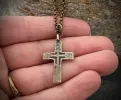 Johnny LTD Original Piece - Brass Men's Necklace with Bronze Cross made from Ancient Medieval Original, 20 or 24 inches, BR-004 sold by Vintage Gentlemen
