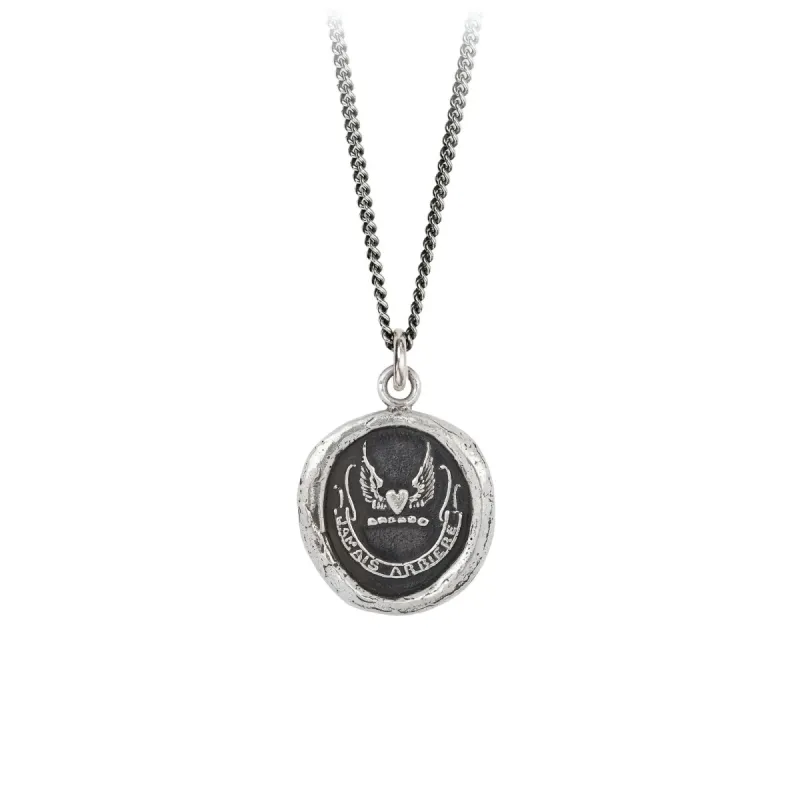 “Never Look Back” Silver Talisman sold by Vintage Gentlemen