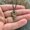 Men's Necklace with Antiqued Bronze Arrow Head, Unisex, Arrowhead BR-051 sold by Vintage Gentlemen