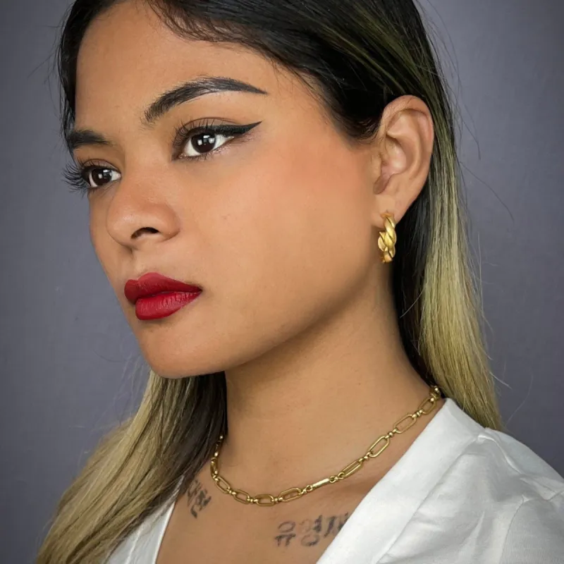 Gold Oval Clip Chain, 16, 17, 18 inch Necklace, JohnnyGirl, GBR-009 sold by Vintage Gentlemen