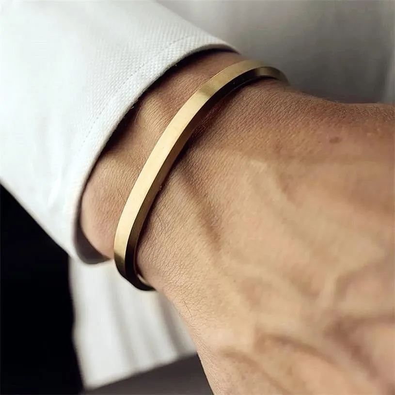 🎁 Mens Gold Cuff Bracelet (100% off) sold by Vintage Gentlemen