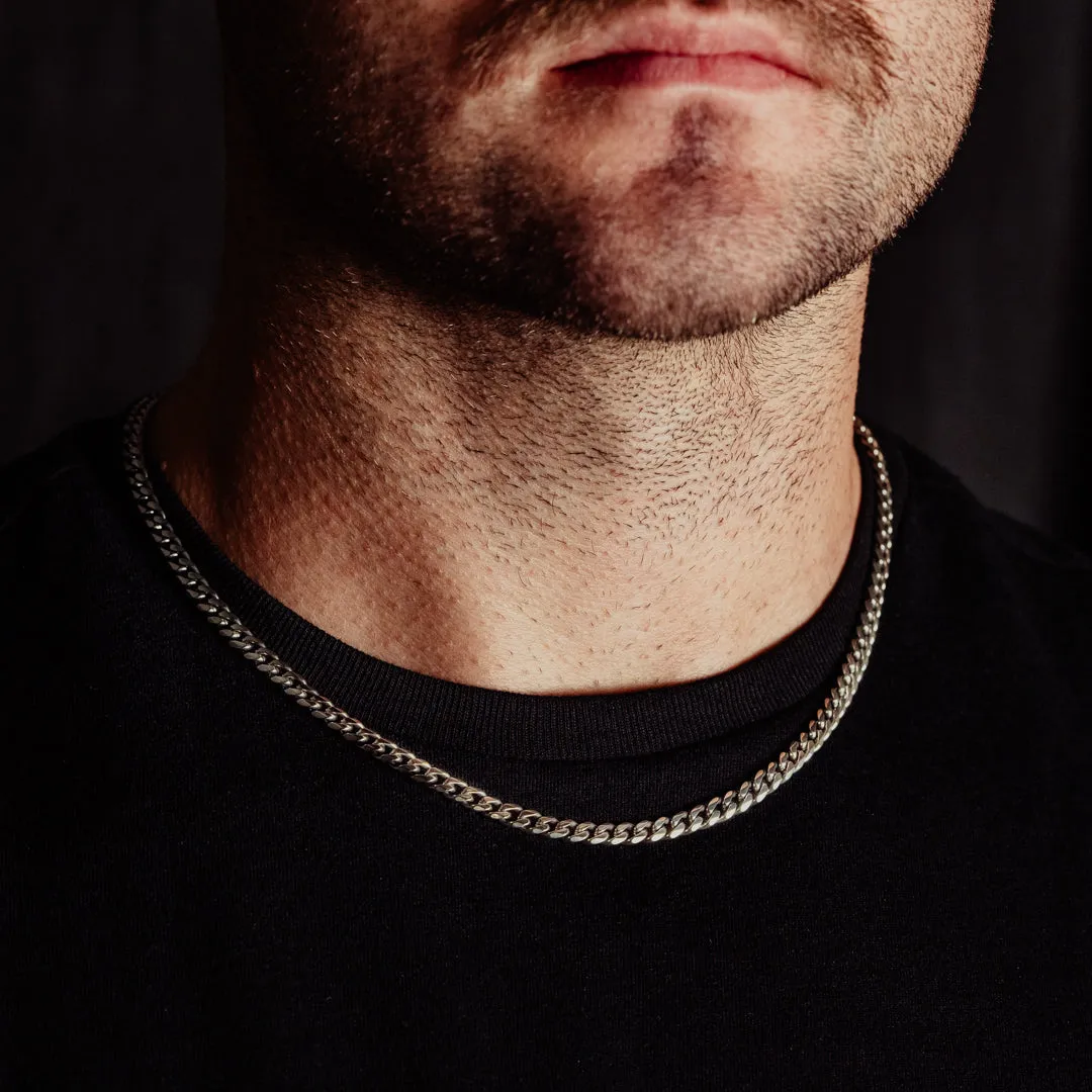 FREE - Classic Cuban Silver Necklace - 5mm sold by Vintage Gentlemen product image thumbnail 2