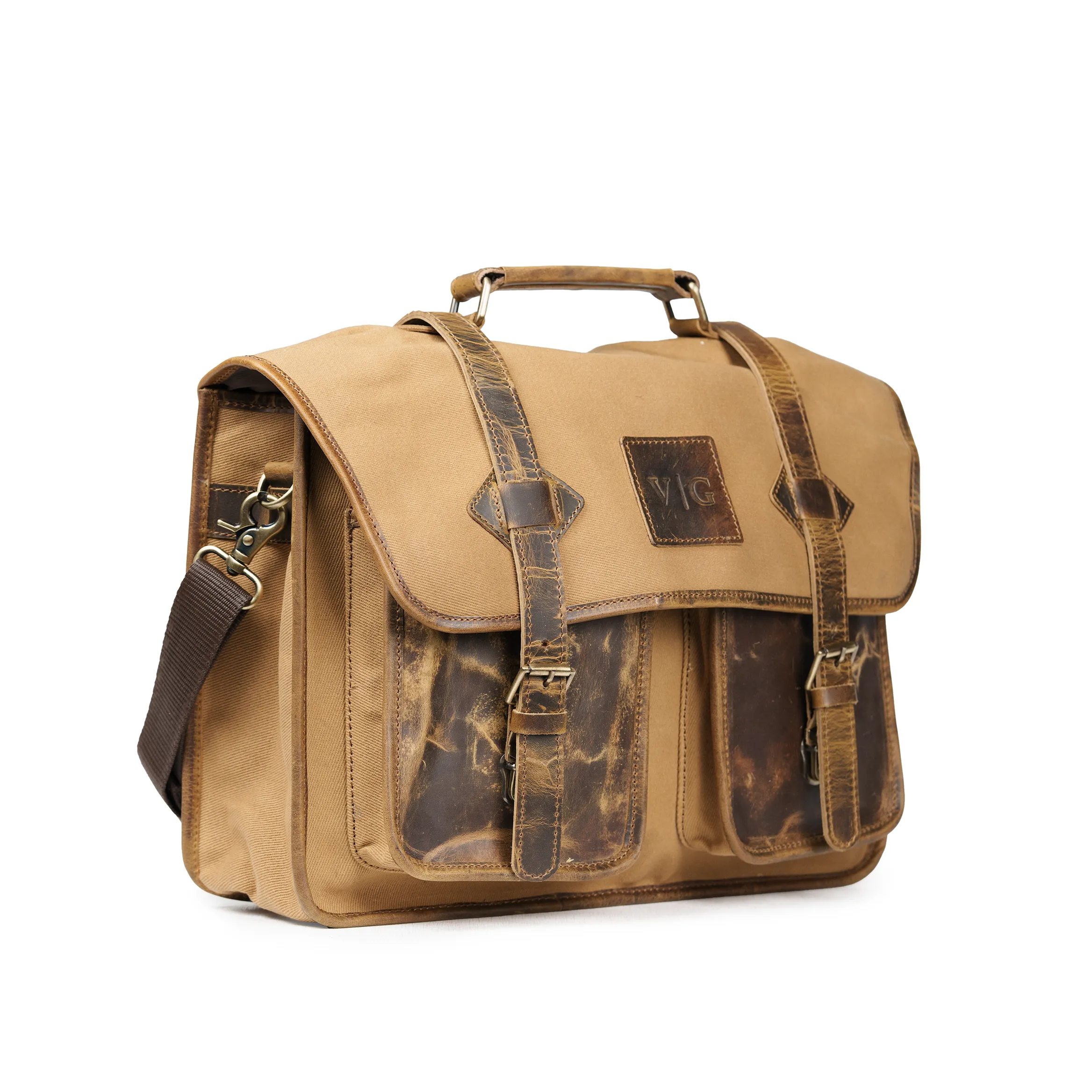 LEATHER CANVAS BAG sold by Vintage Gentlemen product image thumbnail 3