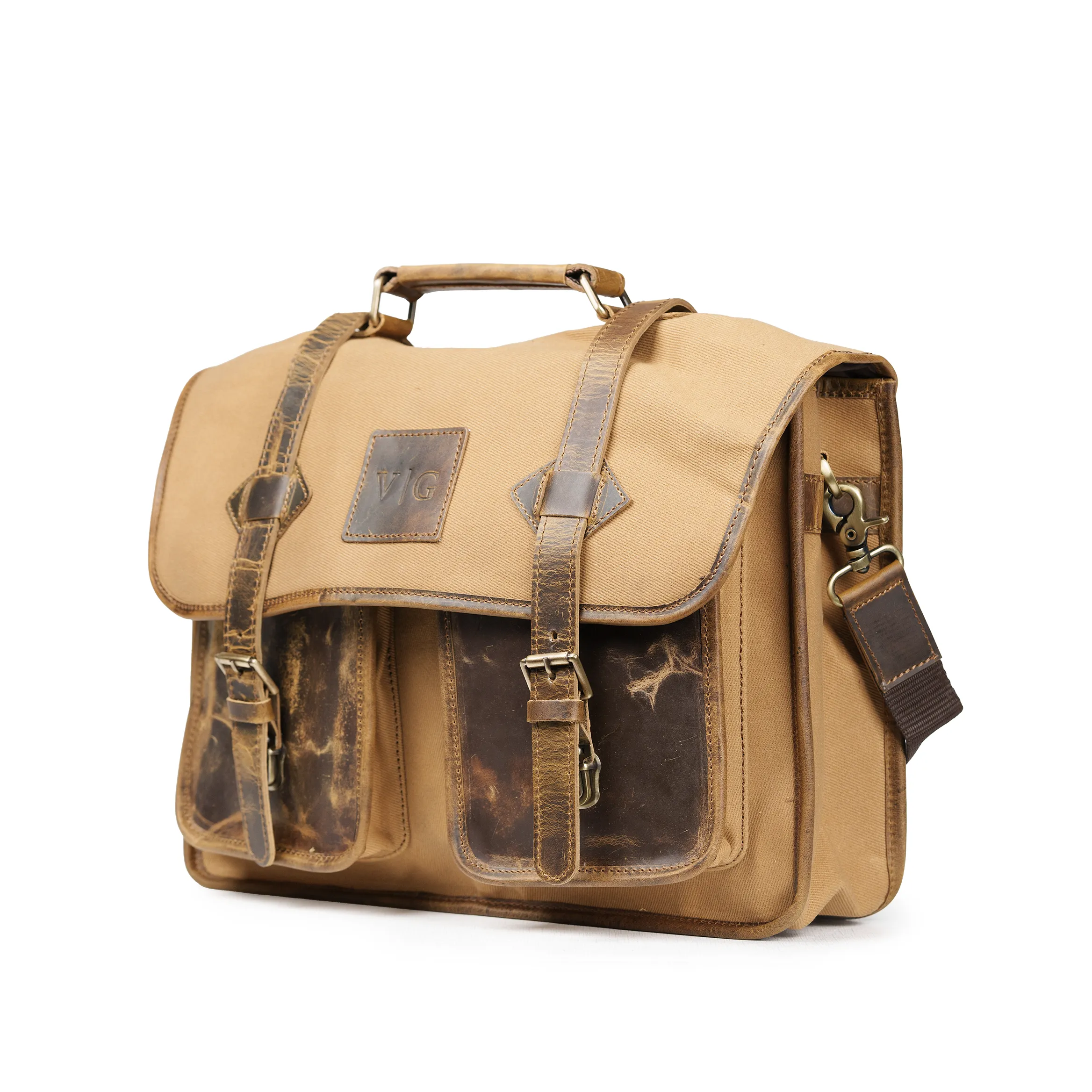 LEATHER CANVAS BAG sold by Vintage Gentlemen product image thumbnail 5