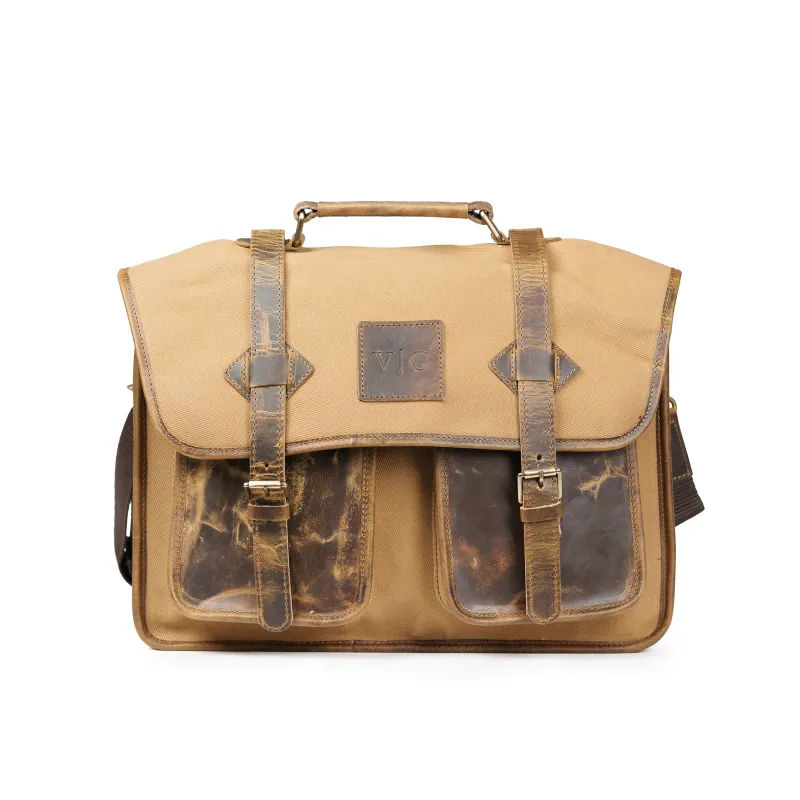 LEATHER CANVAS BAG made by Vintage Gentlemen