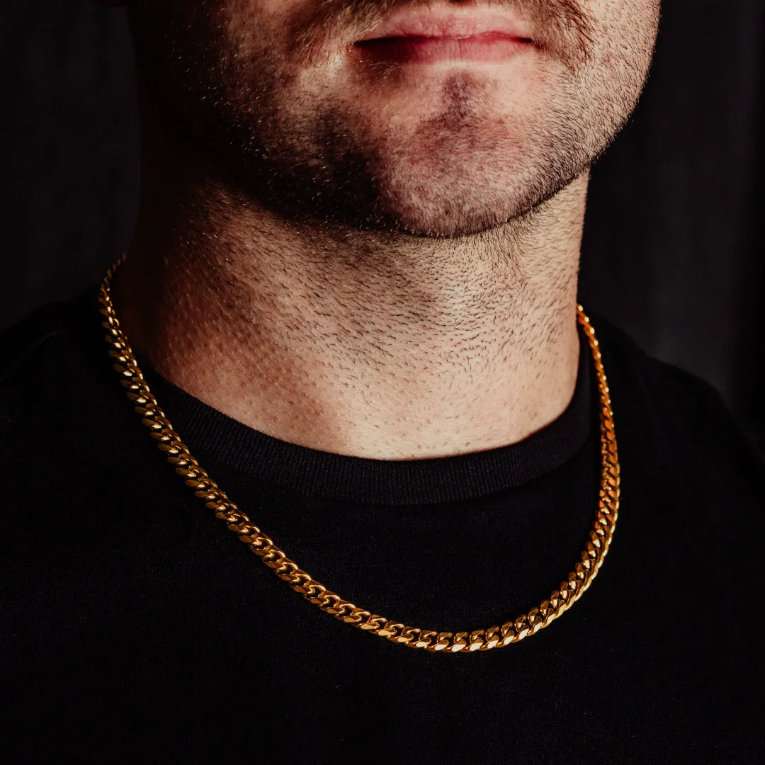 Classic Gold Cuban Link Chain - 7mm sold by Vintage Gentlemen product image thumbnail 2