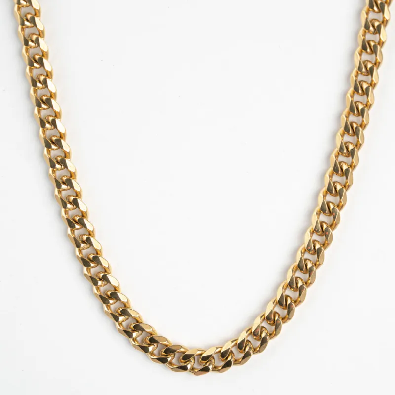 Classic Gold Cuban Link Chain - 7mm sold by Vintage Gentlemen
