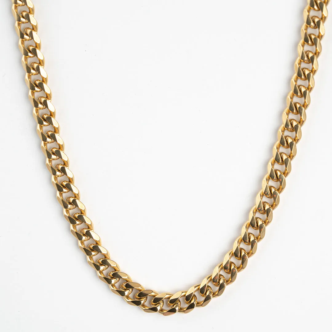 Classic Gold Cuban Link Chain - 7mm sold by Vintage Gentlemen