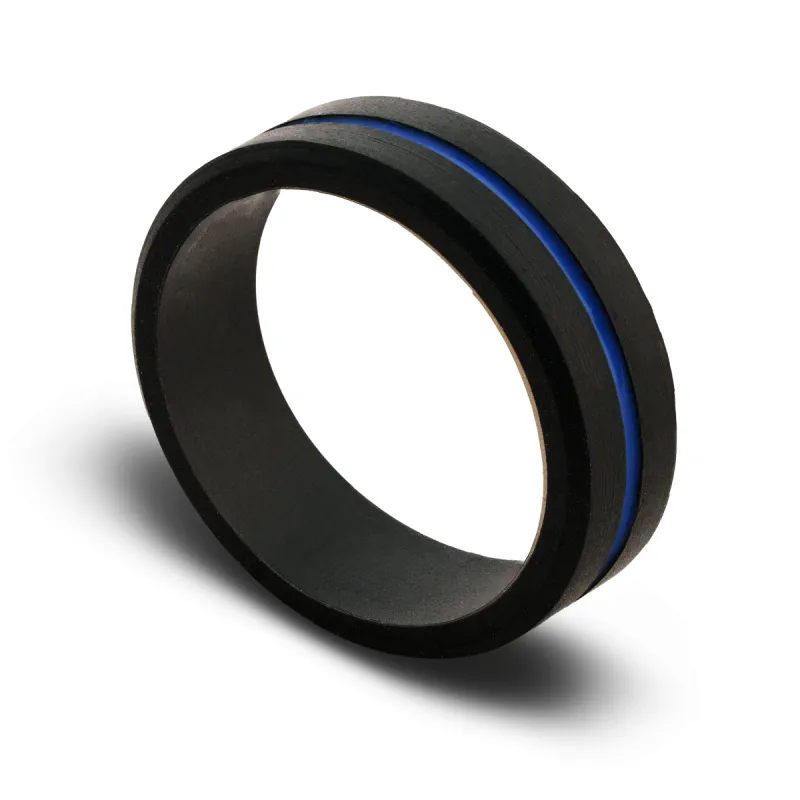 The “Thin Blue Line” Silicone Ring sold by Vintage Gentlemen