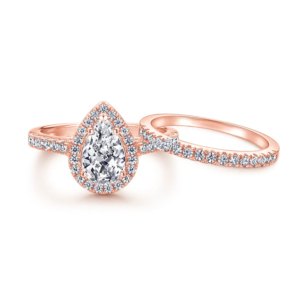 The Elizabeth - 18kt Rose Gold Wedding Ring Set sold by Vintage Gentlemen product image thumbnail 2
