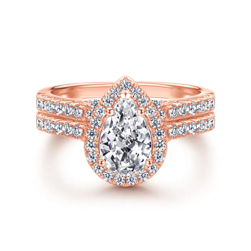 The Elizabeth - 18kt Rose Gold Wedding Ring Set sold by Vintage Gentlemen