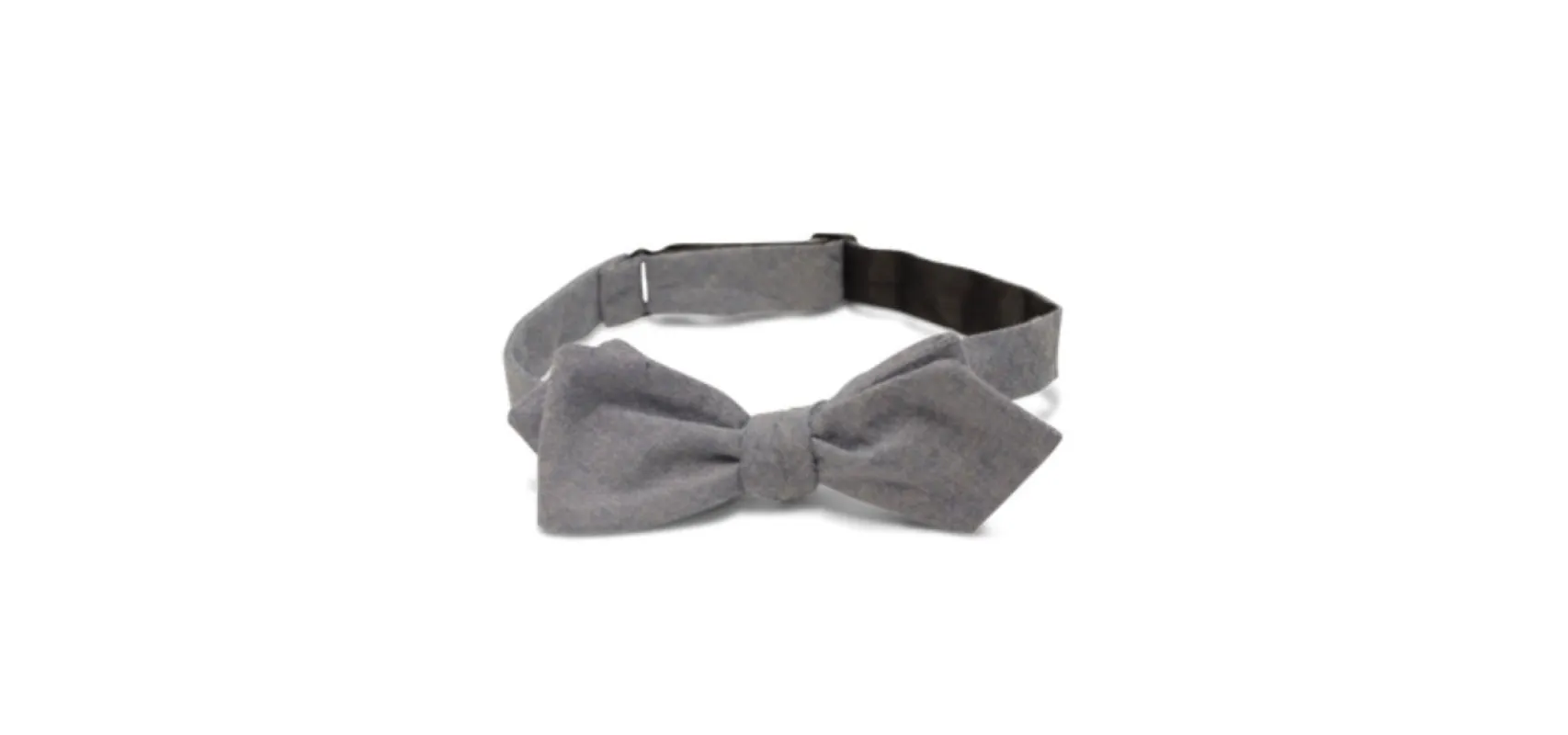 Blue Yarn Dyed Linen Bow Tie sold by Vintage Gentlemen