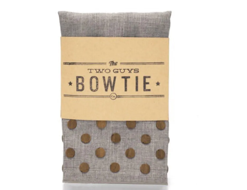 Pocket Square- Walnut Dot Gray sold by Vintage Gentlemen