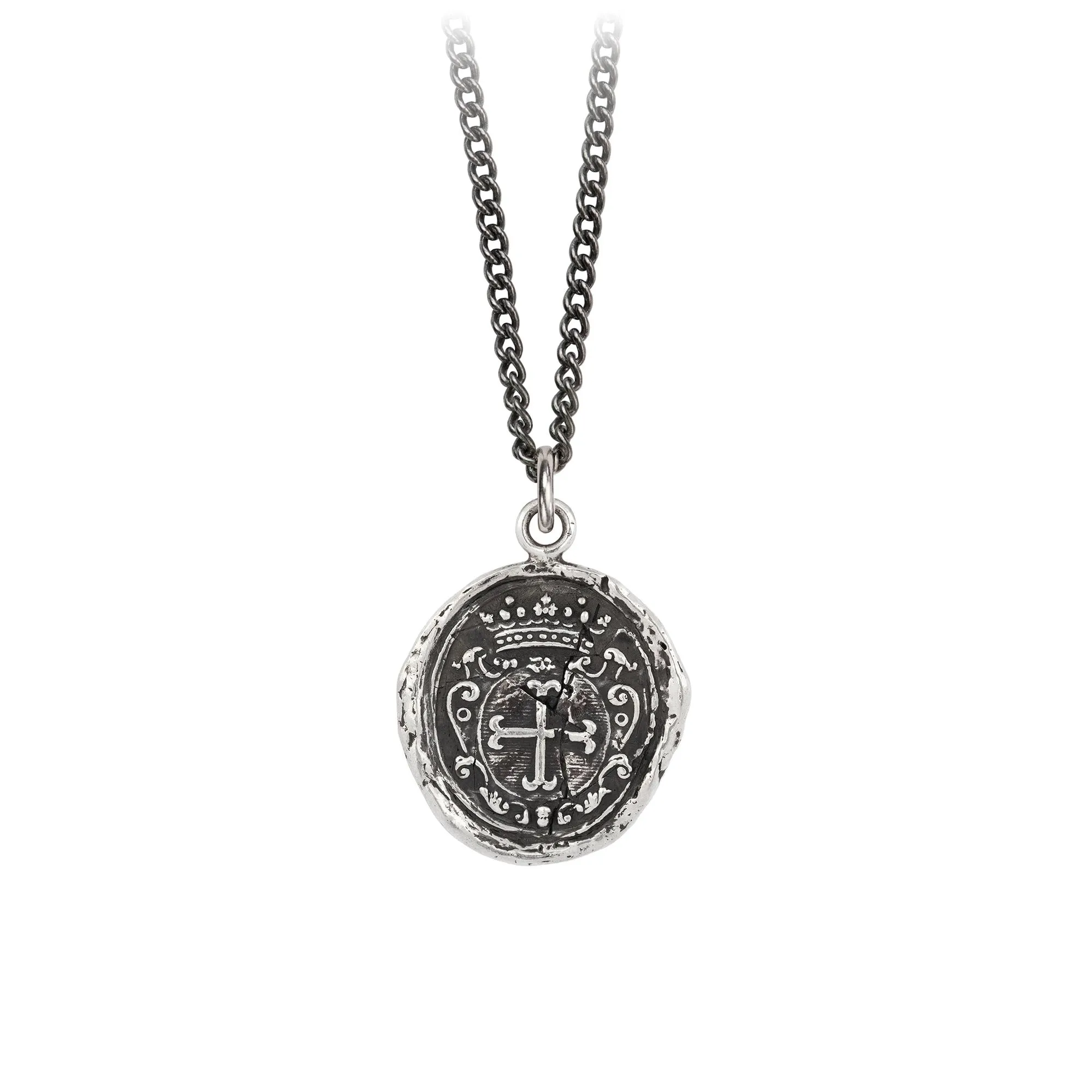 “Trust in God” Silver Talisman - Pyrrha sold by Vintage Gentlemen product image thumbnail 3