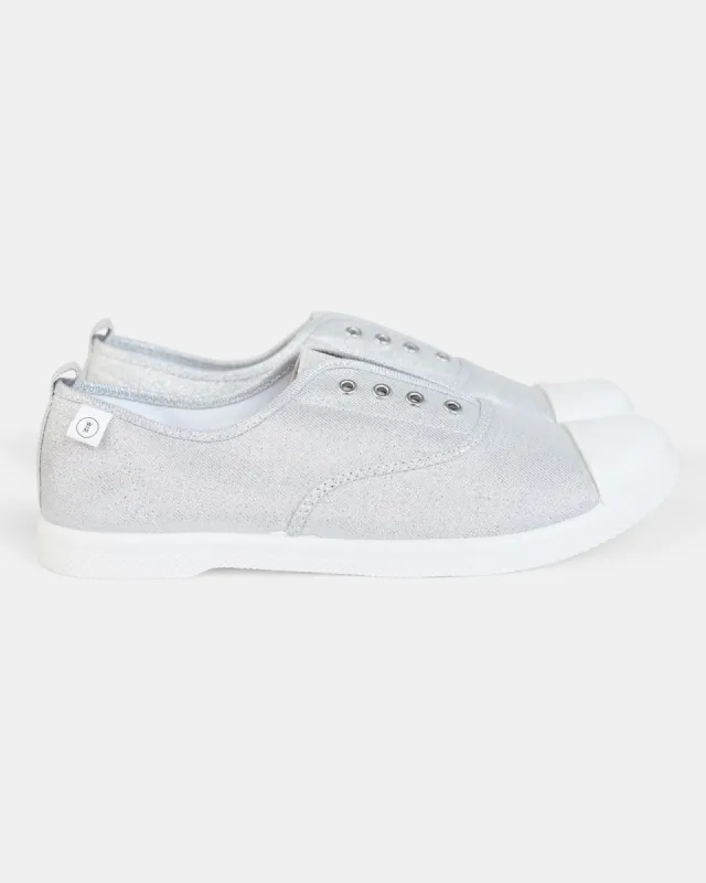Euro Canvas Plimsole - Metallic Silver sold by Walnut Melbourne