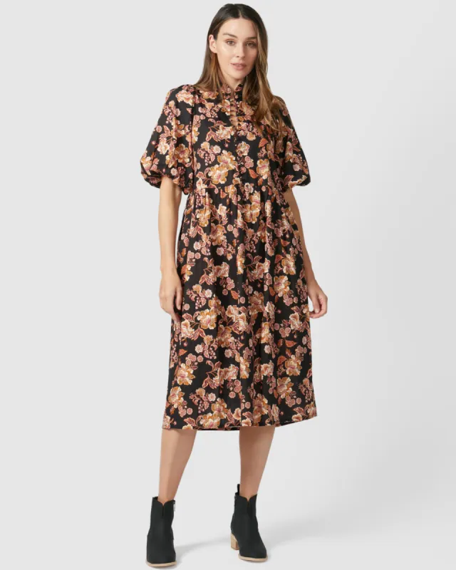 Hotham Dress - Navy Peony sold by Walnut Melbourne