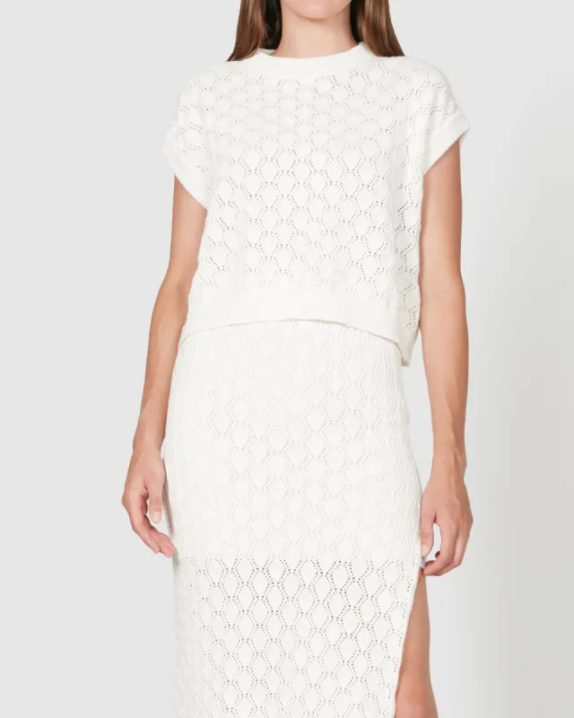 Palms Knit Top - Cream sold by Walnut Melbourne