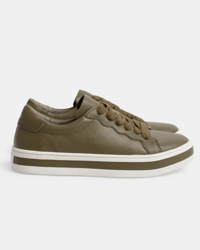 Sass Leather Sneaker - Olive sold by Walnut Melbourne