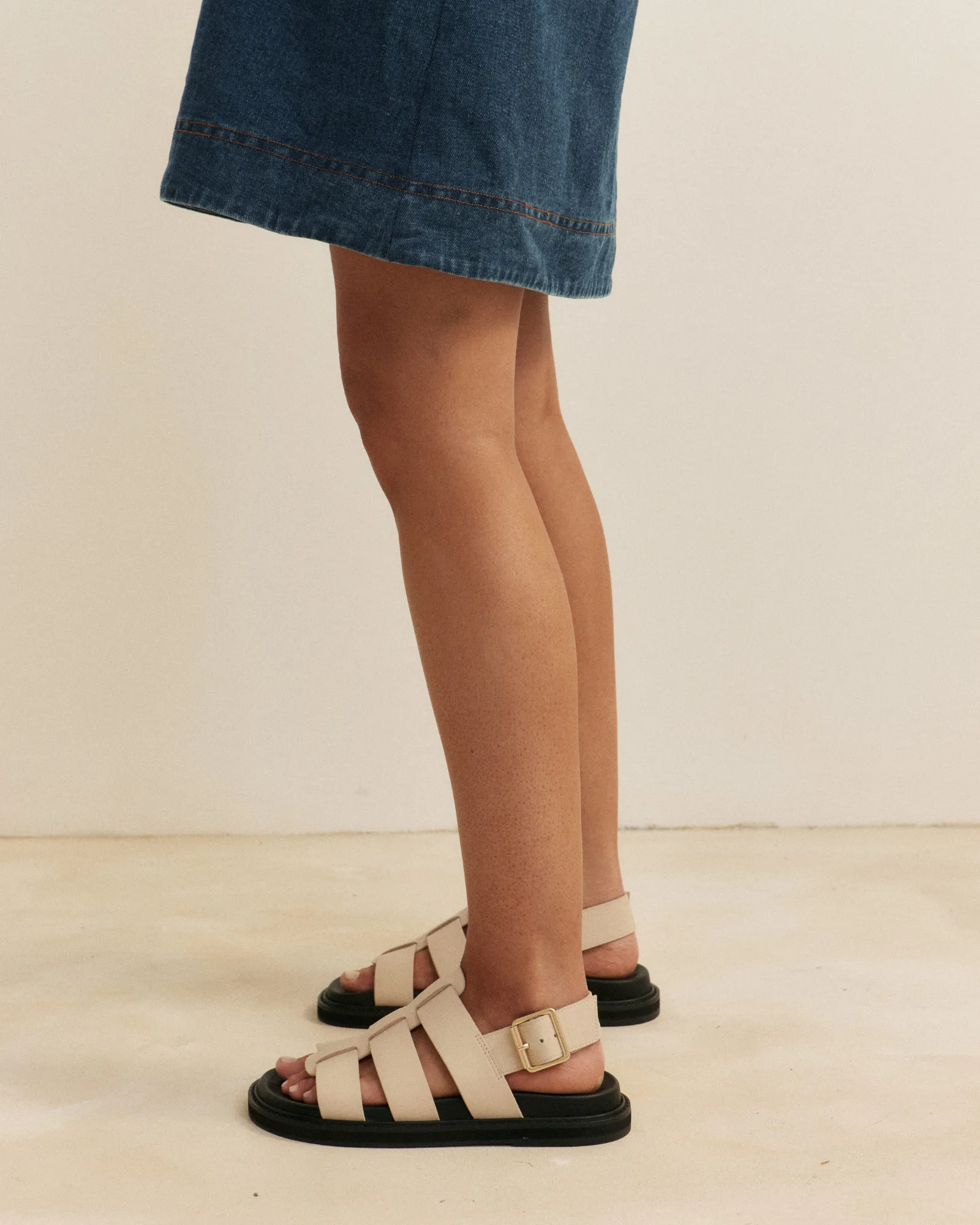 Dakota Leather Sandal - Vanilla sold by Walnut Melbourne