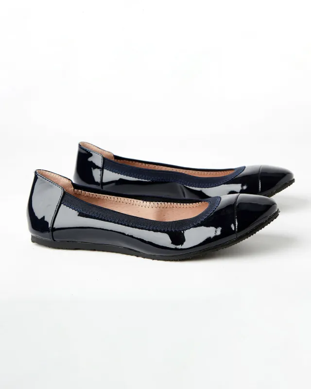 Ava Patent Ballet Flat - Navy made by Walnut Melbourne