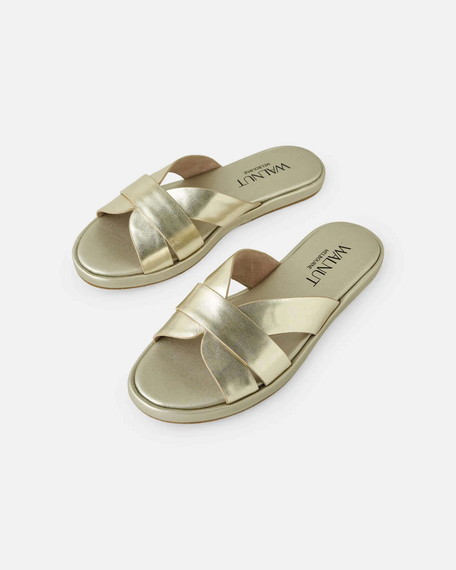 Lola Leather Slide - Champagne sold by Walnut Melbourne product image thumbnail 2