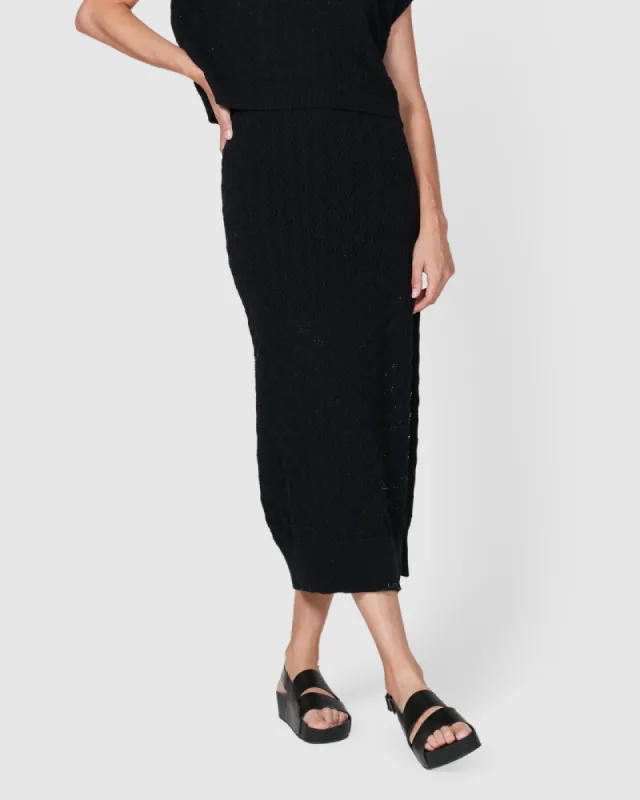 Palms Knit Skirt - Black sold by Walnut Melbourne