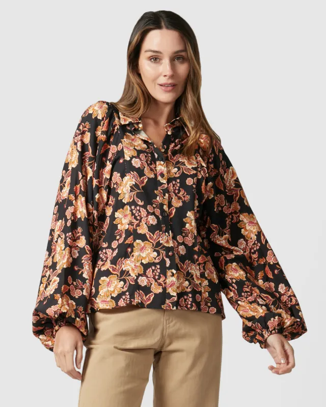 St Tropez Top - Navy Peony sold by Walnut Melbourne