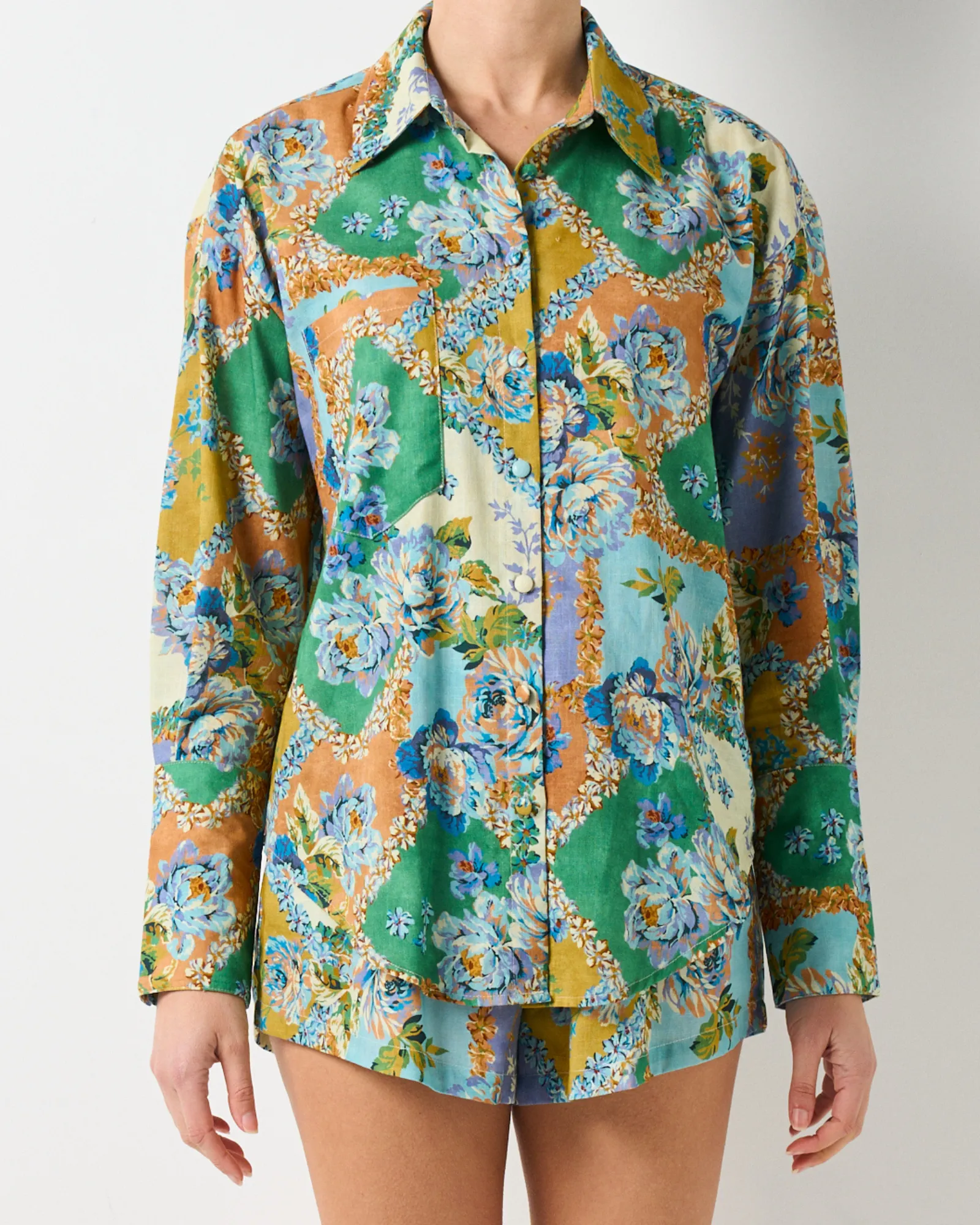 Ritz Shirt - Peony Patchwork sold by Walnut Melbourne